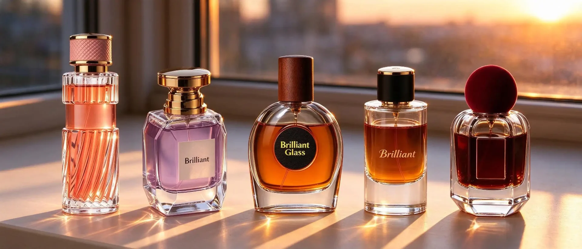 Novo lançamento: Frasco de perfume de vidro de luxo elegante com base pesada (2 unidades)